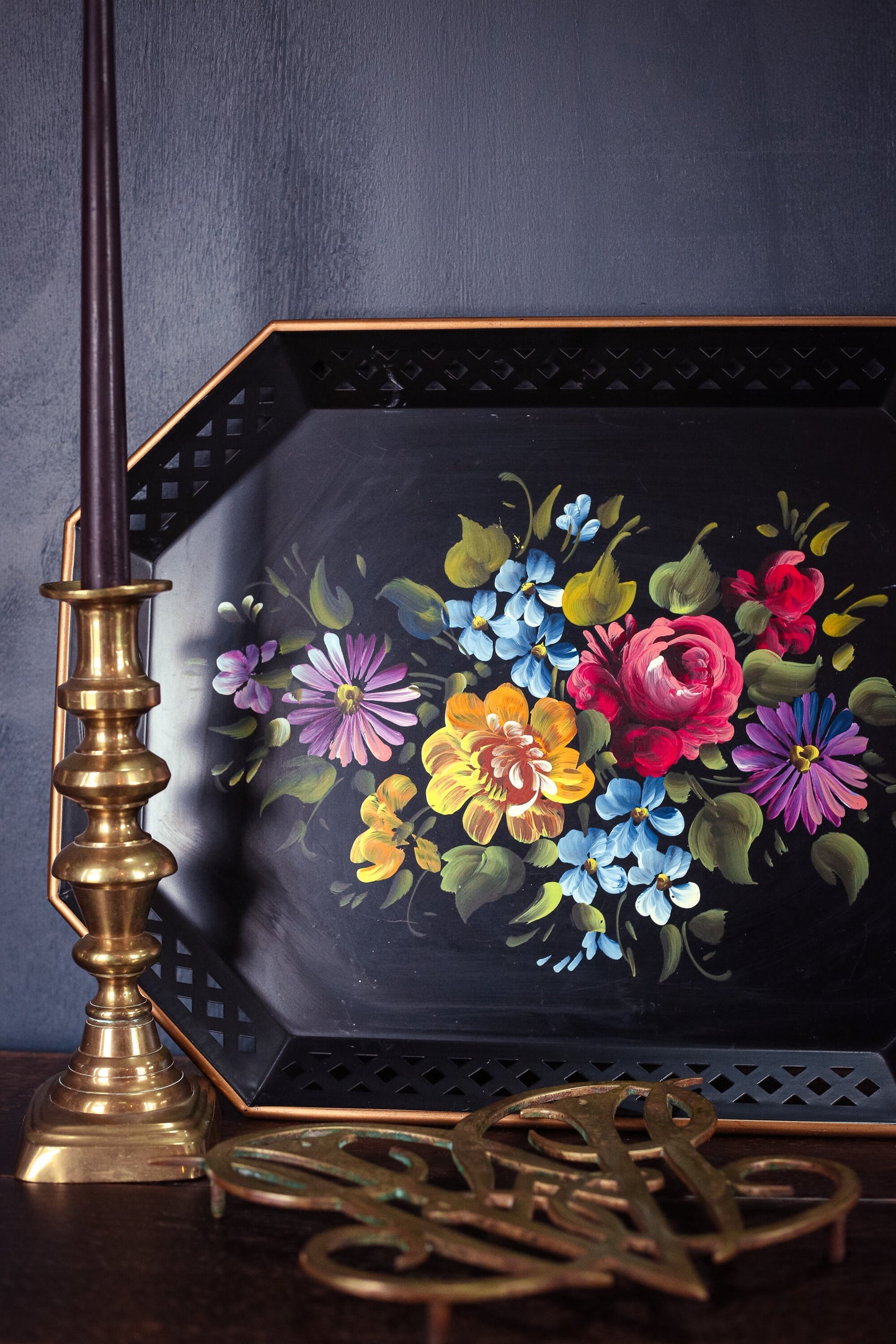 Brass Push-up Victorian Candle Holder 10" Tall - Antique Solid Brass Bee Hive Candle Holder