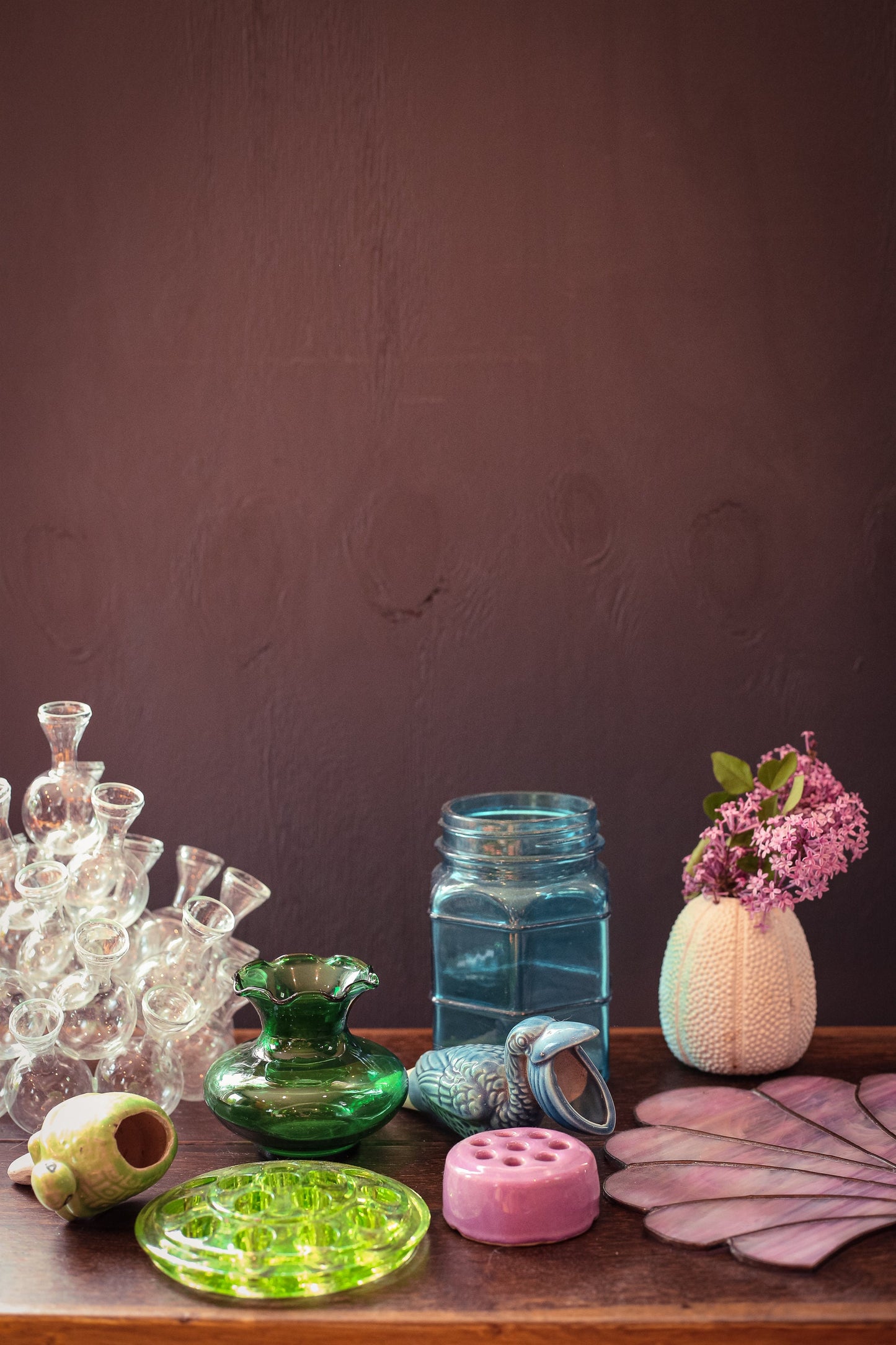 Emerald Green Glass Vase - Vintage Colored Glass Vase