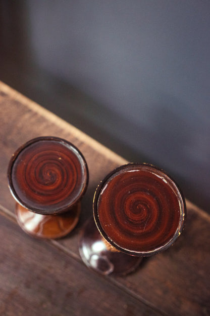 Faux Leather Pillar Candle Bases - Tiki Style Candle Holder