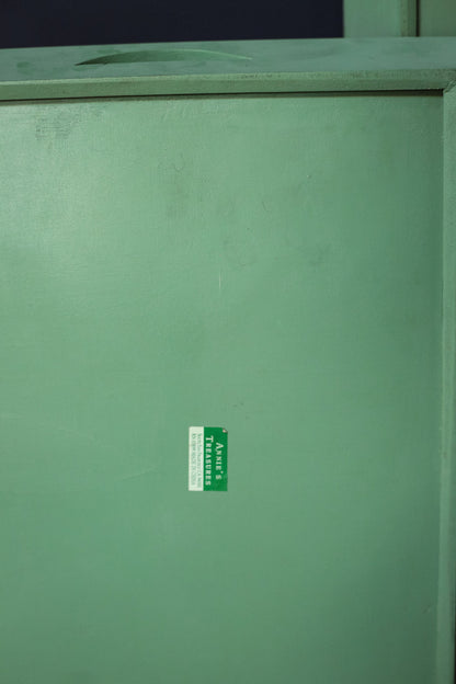 Set of Two Palm Tree and Bamboo Green Nesting Trays - Pair of Decorative Wood Serving Trays with Handles