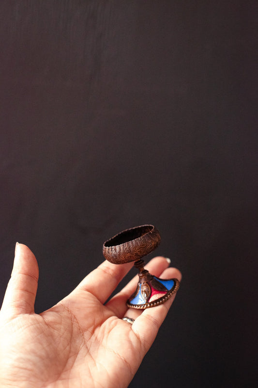 Miniature Copper and Enamel Chalice - Vintage Mini Cup