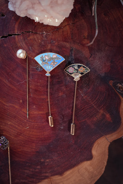 Stick Pins in Gold Tone Enamel and Crystal - Select Style From Dropdown