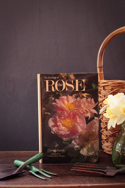The Heritage of the Rose David Austin - Vintage Gold Foil Embossed Fabric Hardcover Book