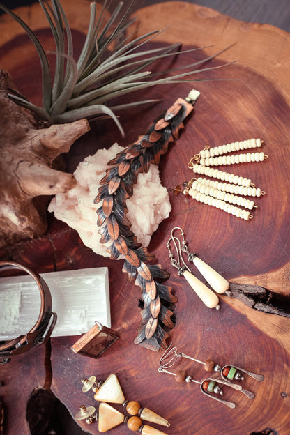 Creamy White Stone Bead Earrings on 14K GF Ball Post - Vintage Estate Jewelry