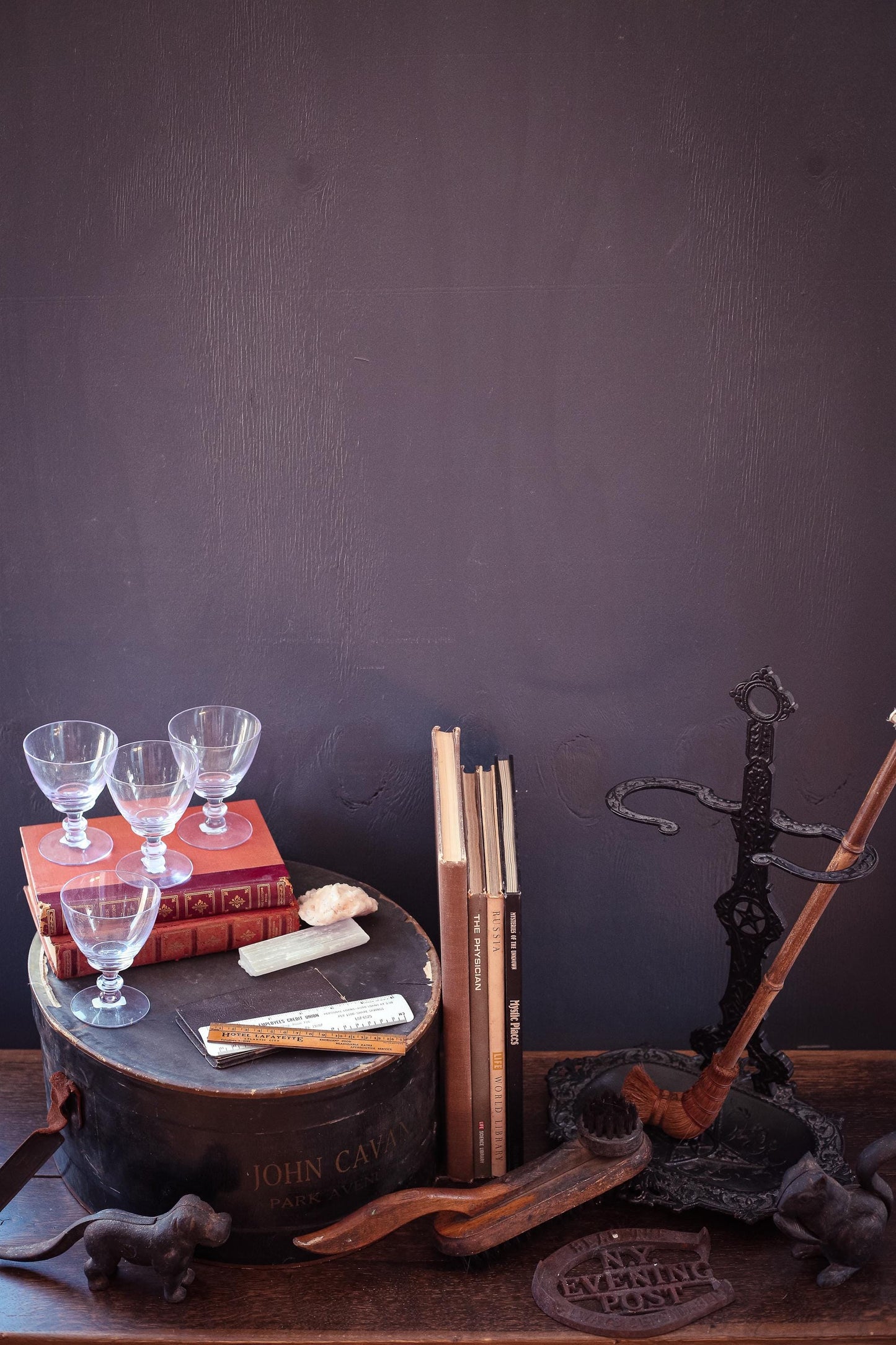 NY Evening Post Newstand Paperweight Cast Iron - Vintage NY Post Newspaper Weight Ephemera Advertising