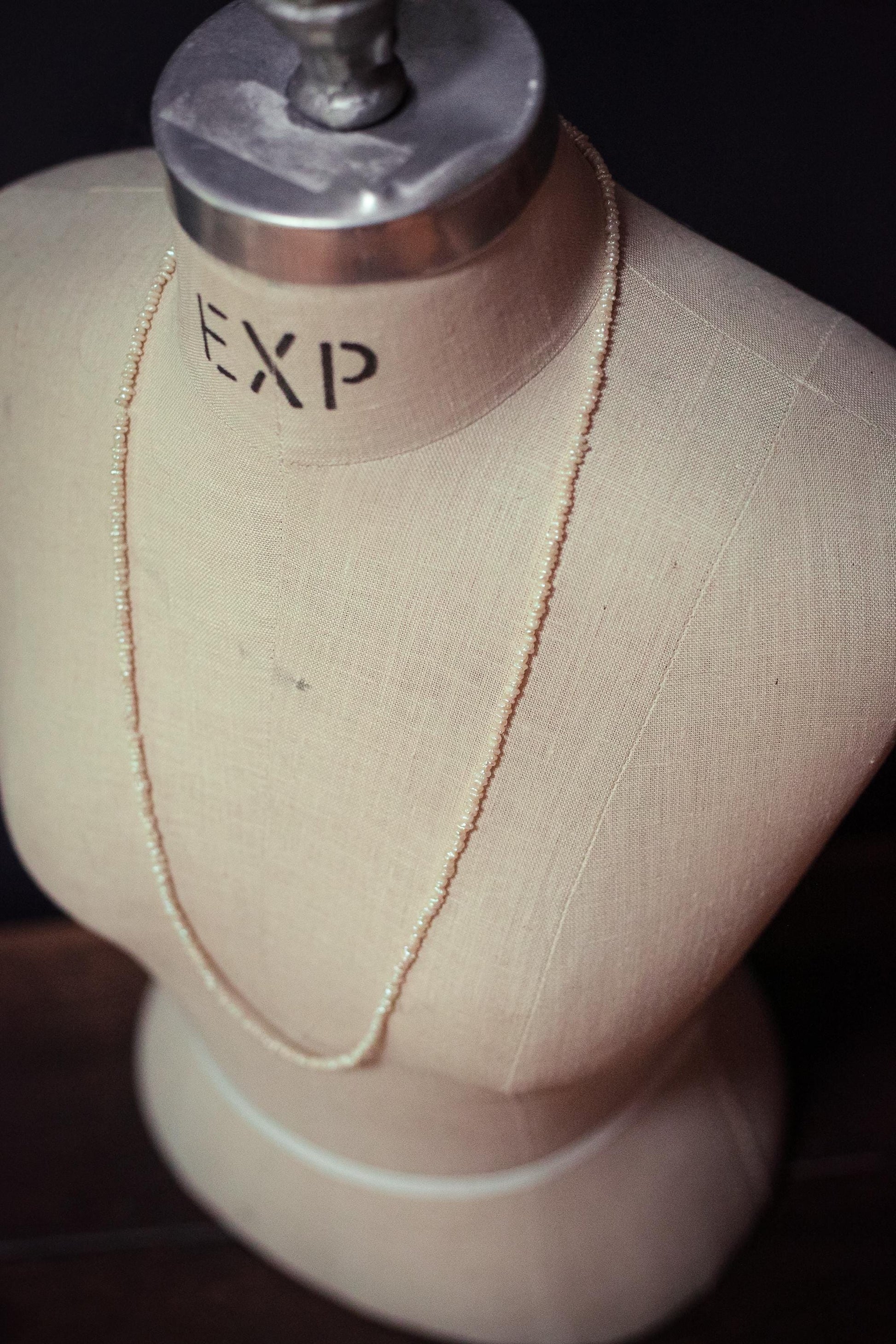 Seed Pearl Necklace Single 33" Strand - Vintage Estate Jewelry Seed Pearl Necklace