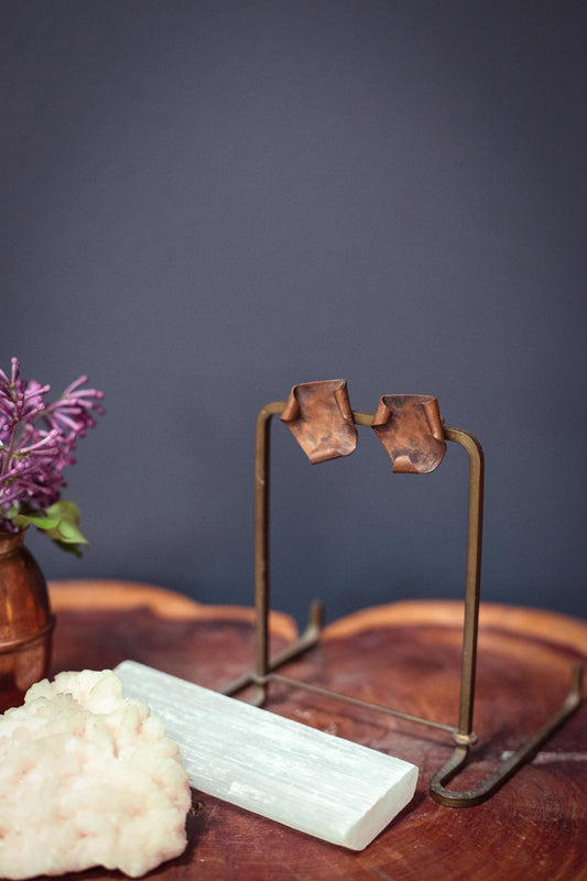 Copper Screw Post Back Earrings - Vintage Copper Estate Jewelry