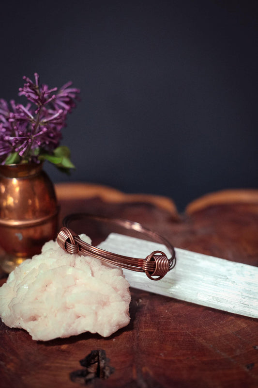 Copper Wire Knot Bracelet - Vintage Copper Estate Jewelry