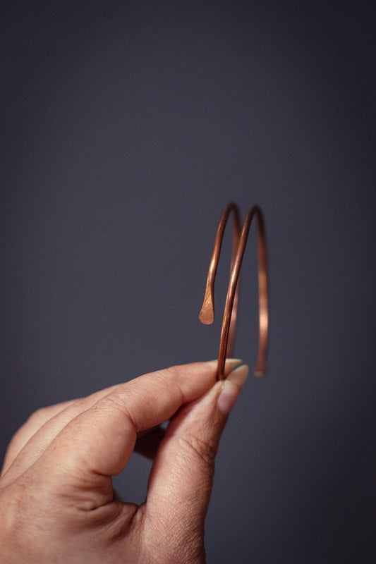 Spiral Copper Cuff Bracelet - Vintage Copper Estate Jewelry