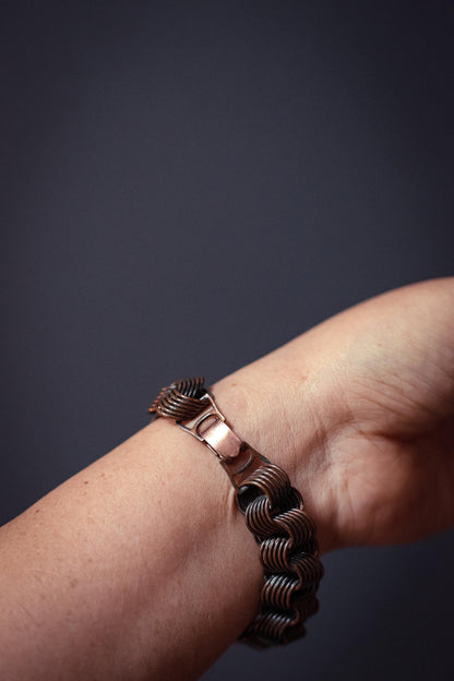 Copper Multi Ring Chain Bracelet - Vintage Estate Jewelry