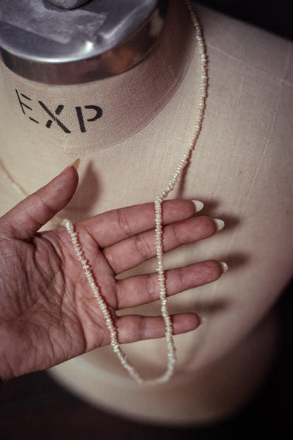 Seed Pearl Necklace Single 33" Strand - Vintage Estate Jewelry Seed Pearl Necklace