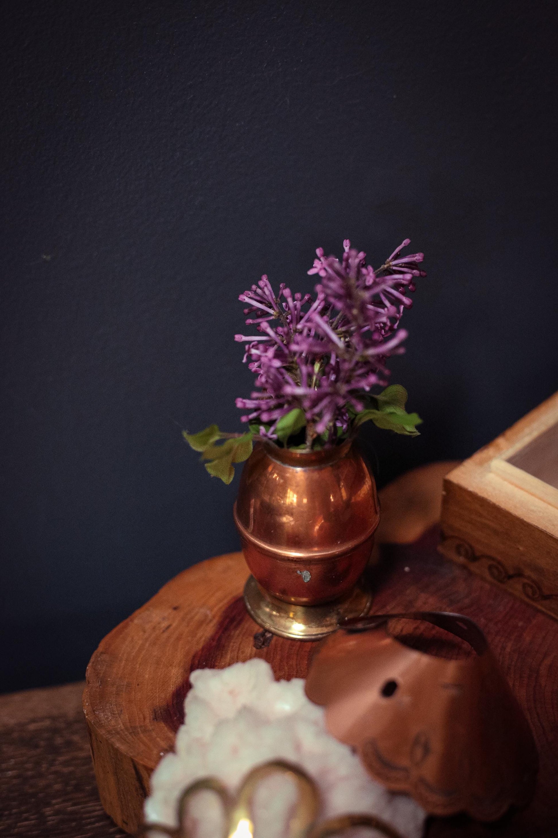 Small Copper and Brass Bud Vase - Vintage Petite Vase Vessel