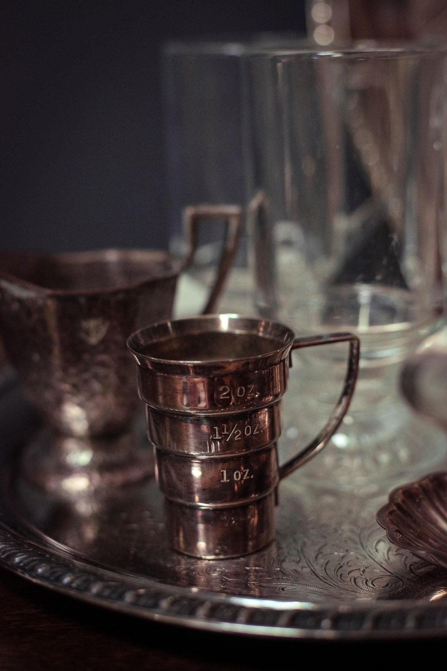 Napier Tiered Silver Plated Jigger - Vintage Midcentury Modern Barware