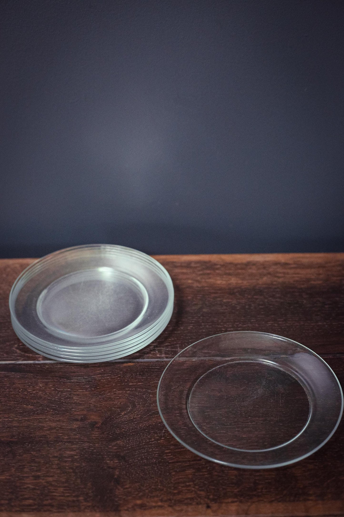 Set of 6 Arcoroc Glass 7" Fruit Plates - Vintage Arcoroc France Classique Clear Coupe Tempered Glass Salad Plates