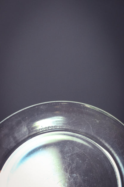 Set of 6 Arcoroc Glass 7" Fruit Plates - Vintage Arcoroc France Classique Clear Coupe Tempered Glass Salad Plates