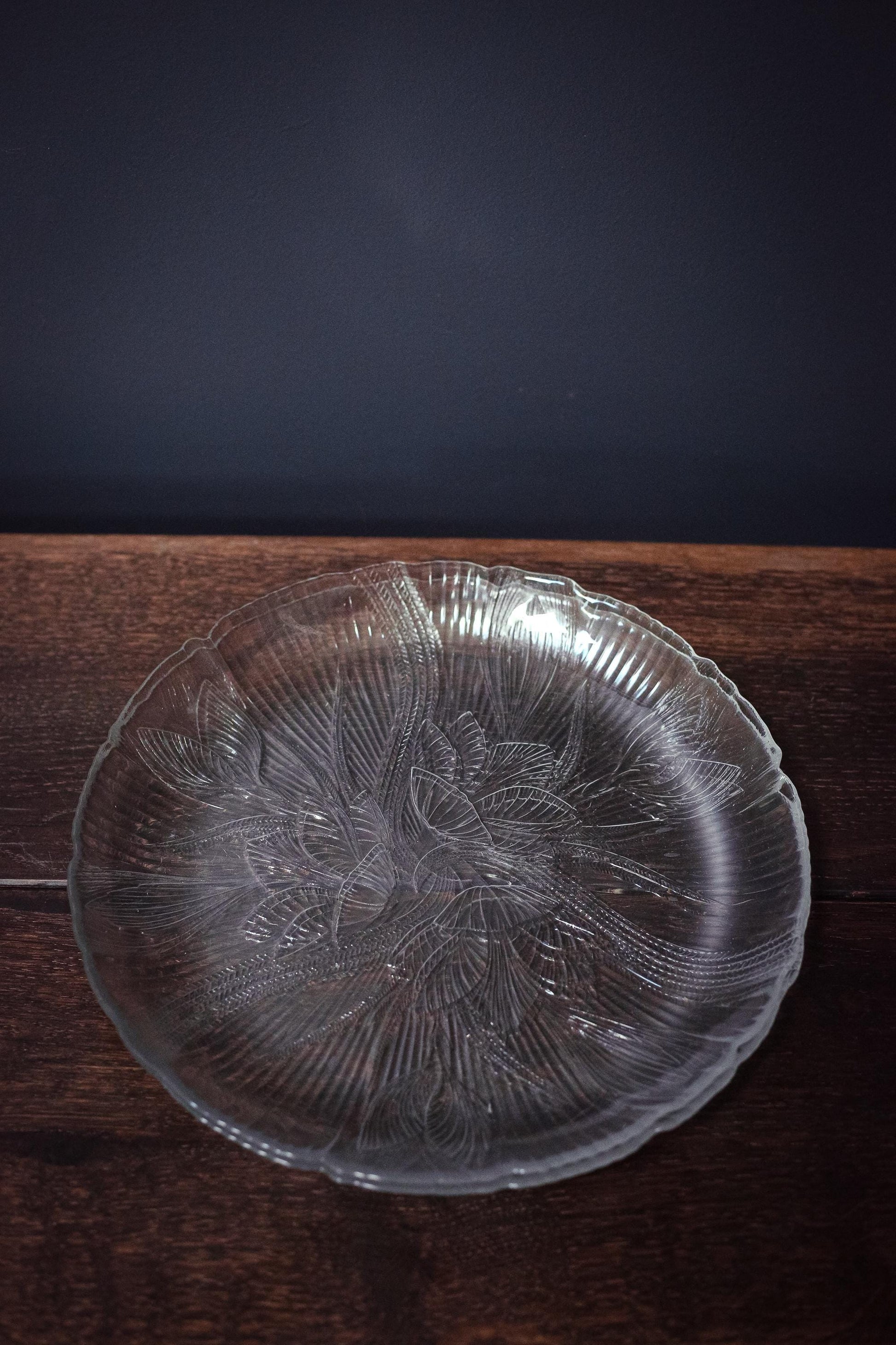 Arcoroc Canterbury Crocus Glass Dinner Plates - Vintage Glass Serving Platters
