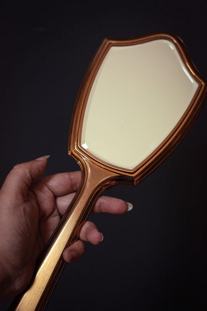 Gold & Silver Floral Vanity Mirror Brush Set