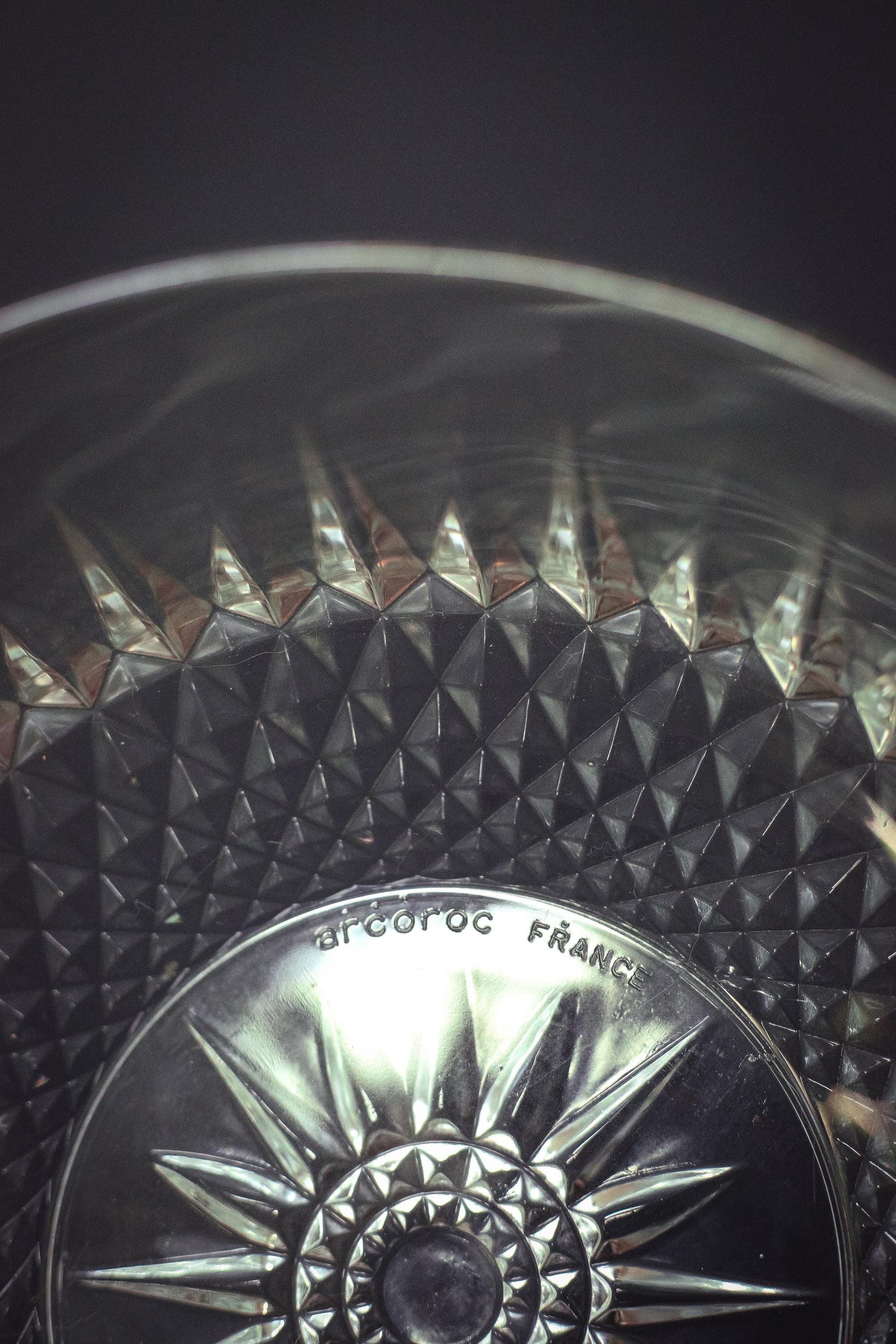 Pair of Arcoroc Diamant Serving Bowls - Vintage Arcoroc France Tempered Glass Nesting Bowls