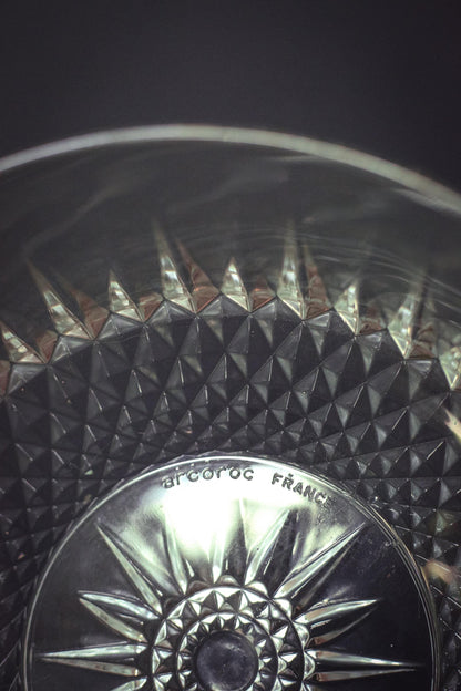 Pair of Arcoroc Diamant Serving Bowls - Vintage Arcoroc France Tempered Glass Nesting Bowls