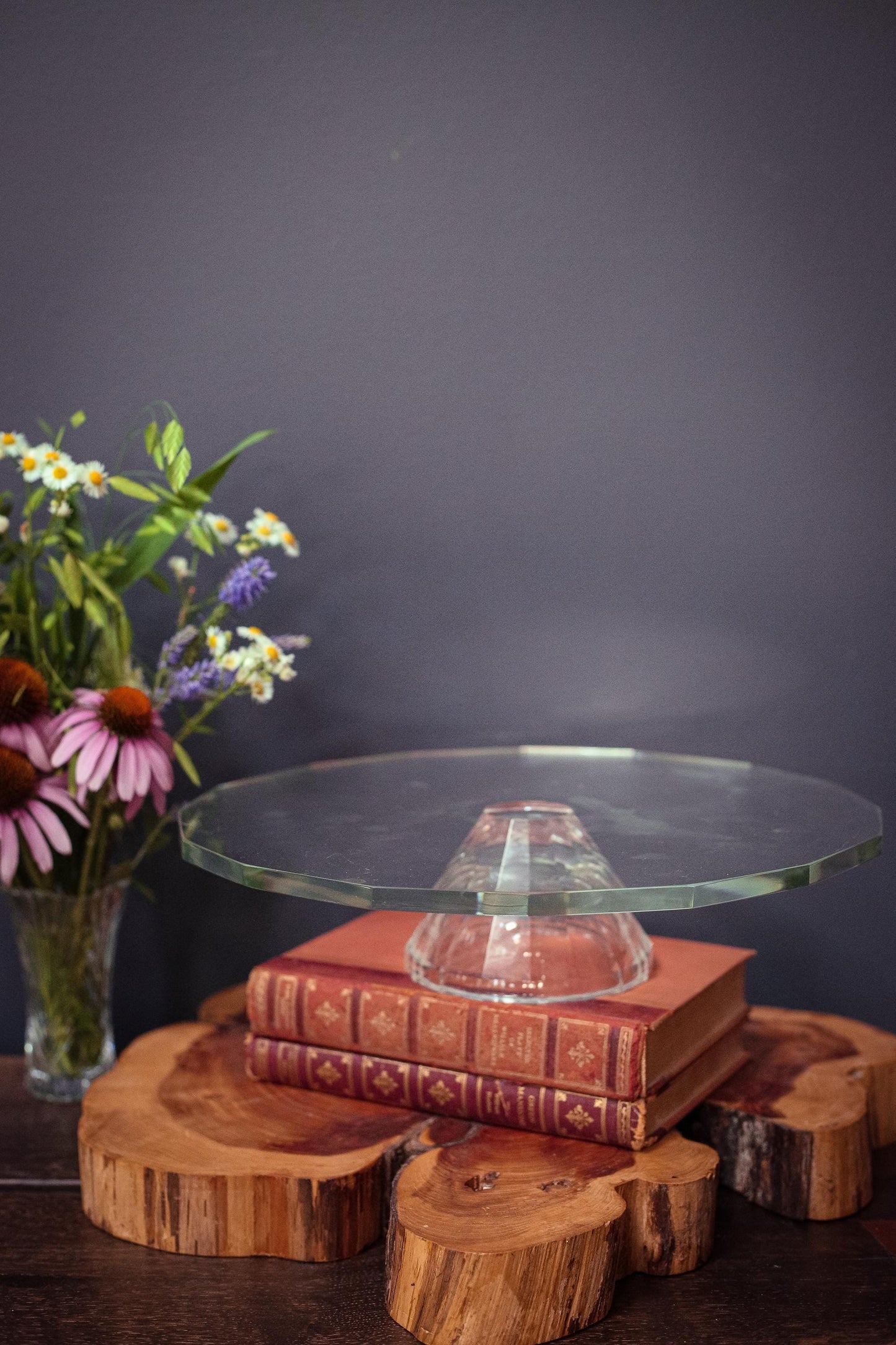 Oleg Cassini Crystal 13" Cake Stand - Vintage Cake Stand