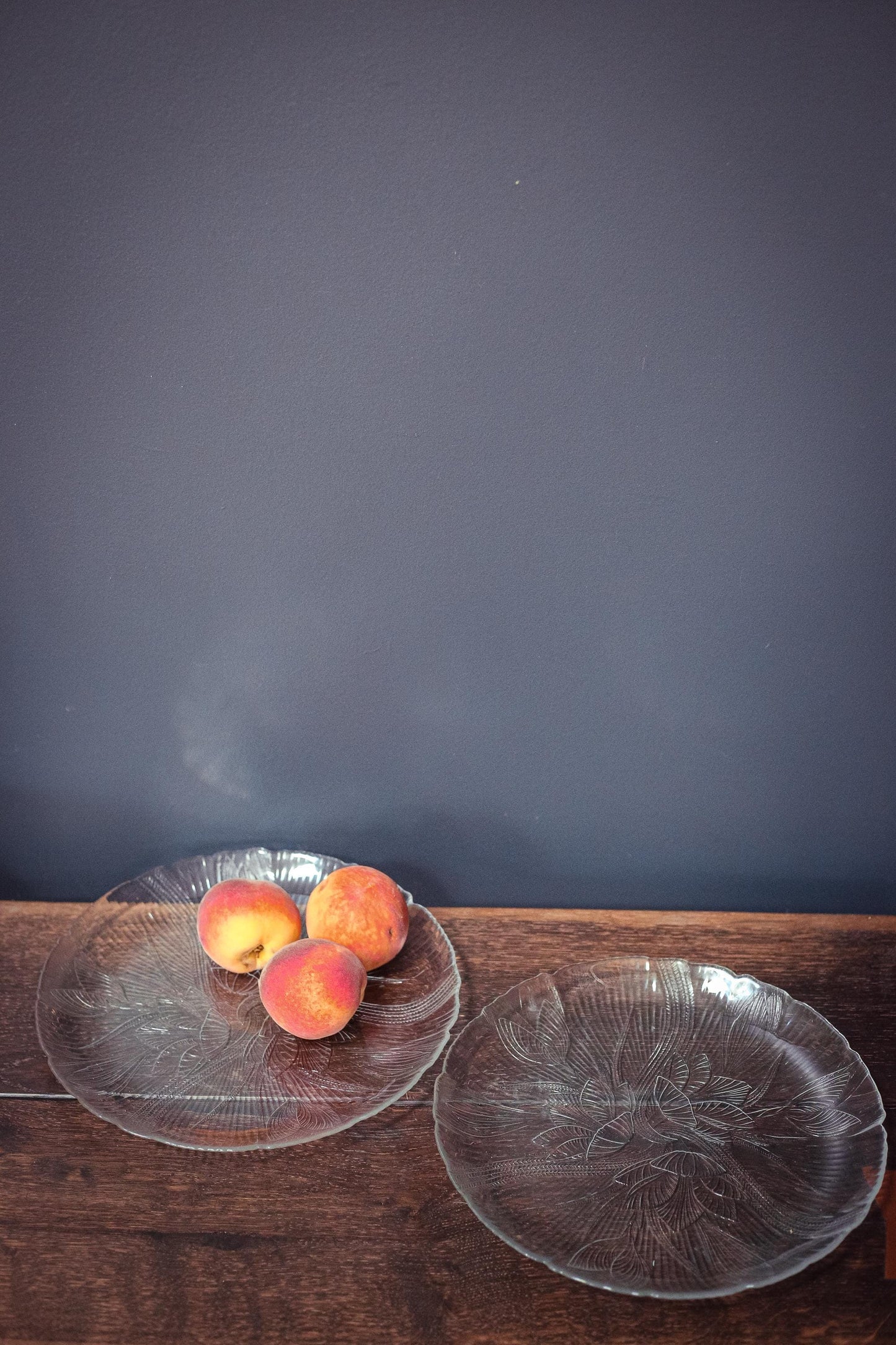 Arcoroc Canterbury Crocus Glass Dinner Plates - Vintage Glass Serving Platters