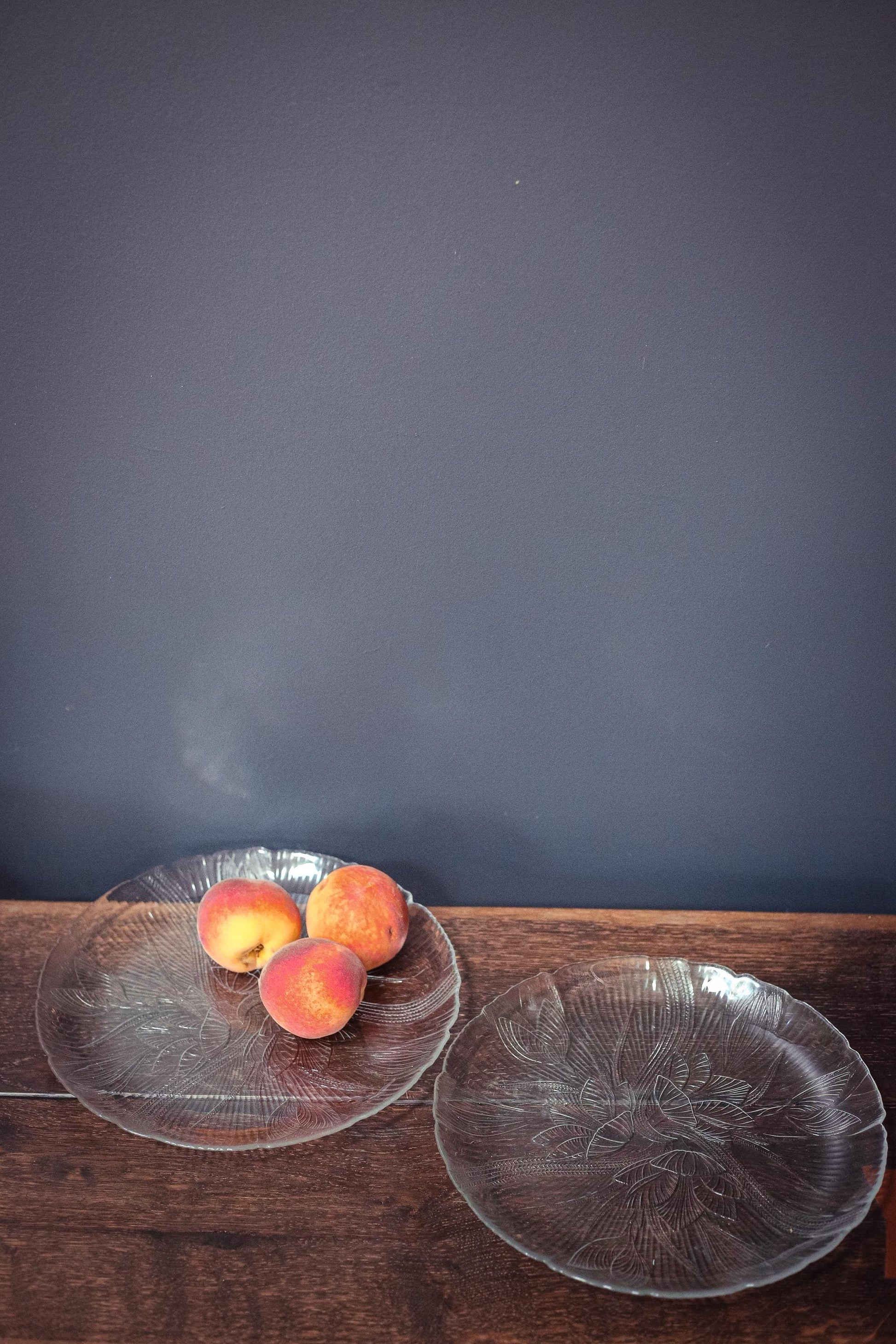 Arcoroc Canterbury Crocus Glass Dinner Plates - Vintage Glass Serving Platters