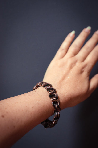 Copper Multi Ring Chain Bracelet - Vintage Estate Jewelry