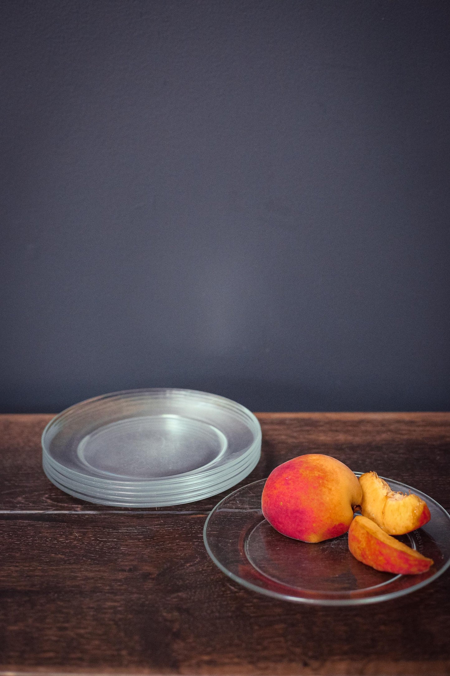 Set of 6 Arcoroc Glass 7" Fruit Plates - Vintage Arcoroc France Classique Clear Coupe Tempered Glass Salad Plates