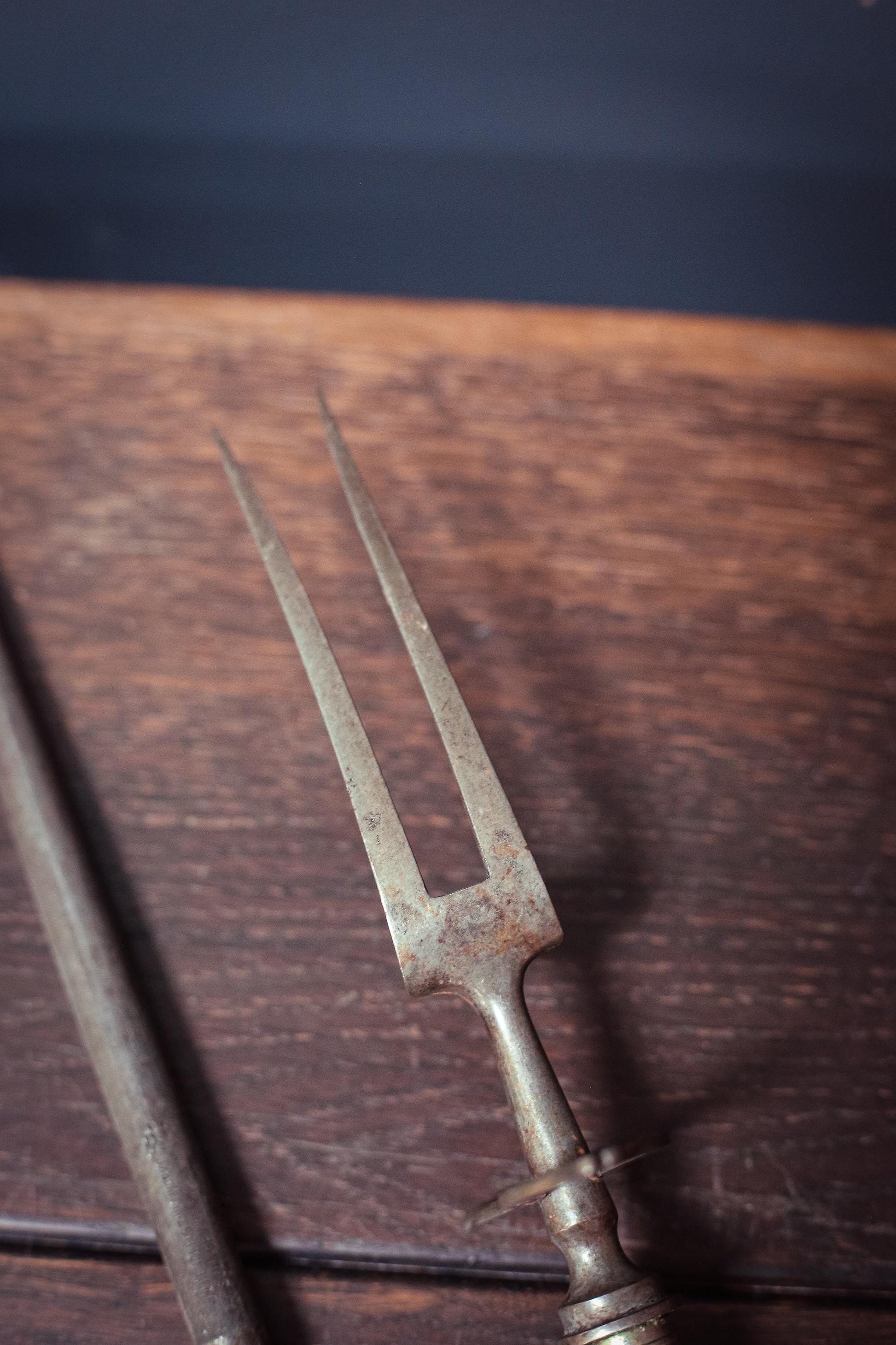 JA Henckels Germany Antler Handle Carving Fork & Sharpener - Vintage German Carving Set