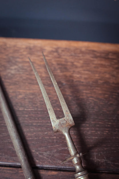 JA Henckels Germany Antler Handle Carving Fork & Sharpener - Vintage German Carving Set