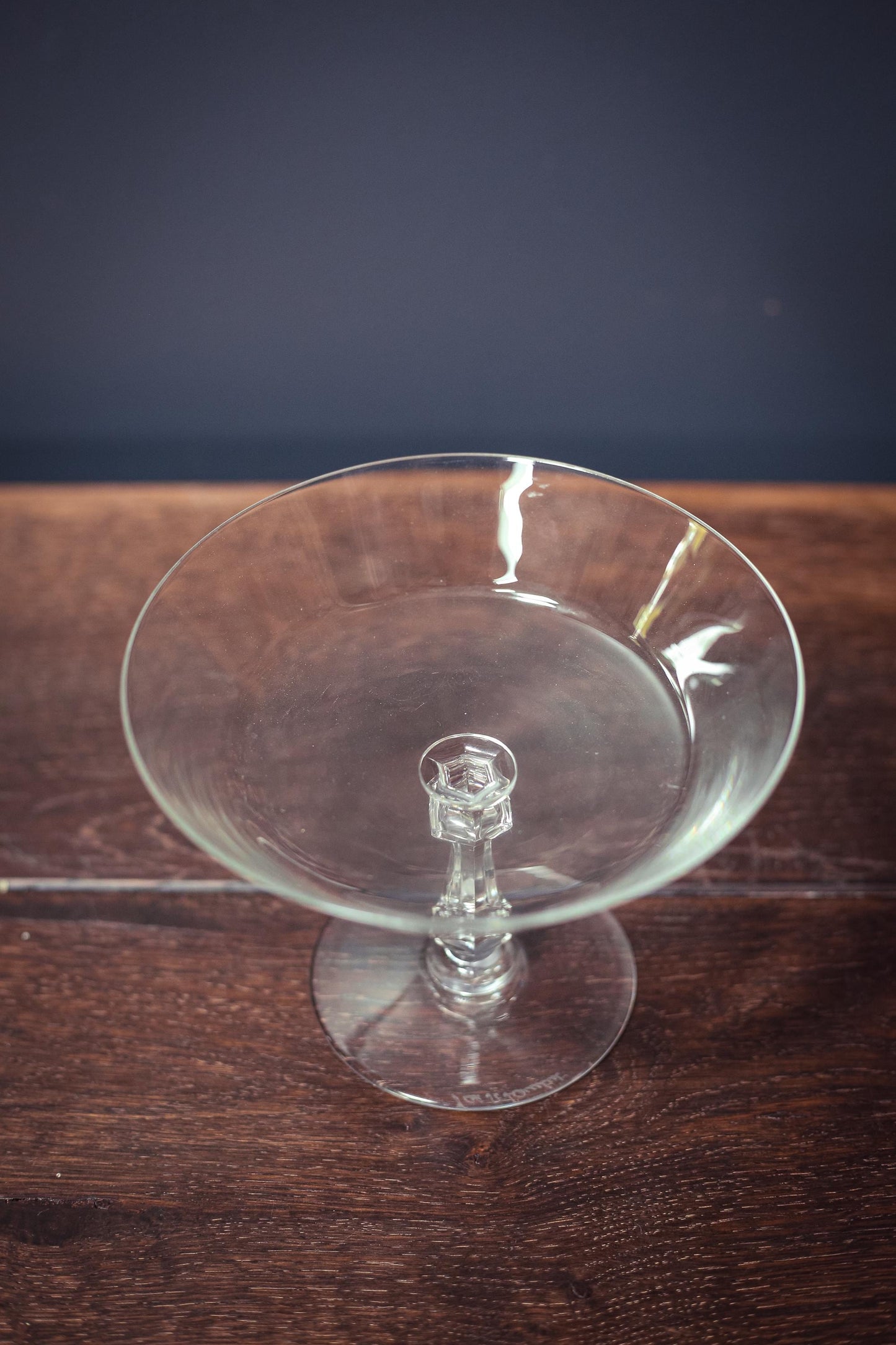 Val St Lambert Crystal Compote Bowl - Vintage Crystal Concerto Compote