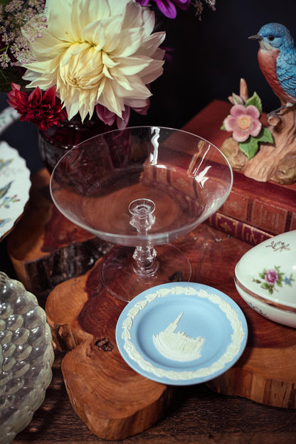 Val St Lambert Crystal Compote Bowl - Vintage Crystal Concerto Compote