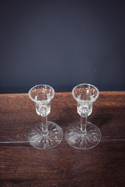 Pair of Waterford Carina Eileen Crystal Candle Holders - Vintage 6" Crystal Candle Bases