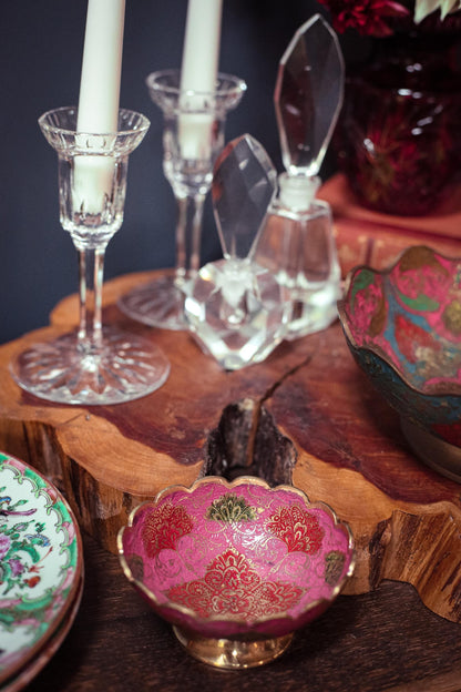 Pair of Waterford Carina Eileen Crystal Candle Holders - Vintage 6" Crystal Candle Bases