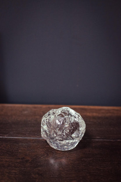 Kosta Boda Medium Snowball Votive Candle Holder - Vintage Ann Wolf Swedish Glass Candle Holder