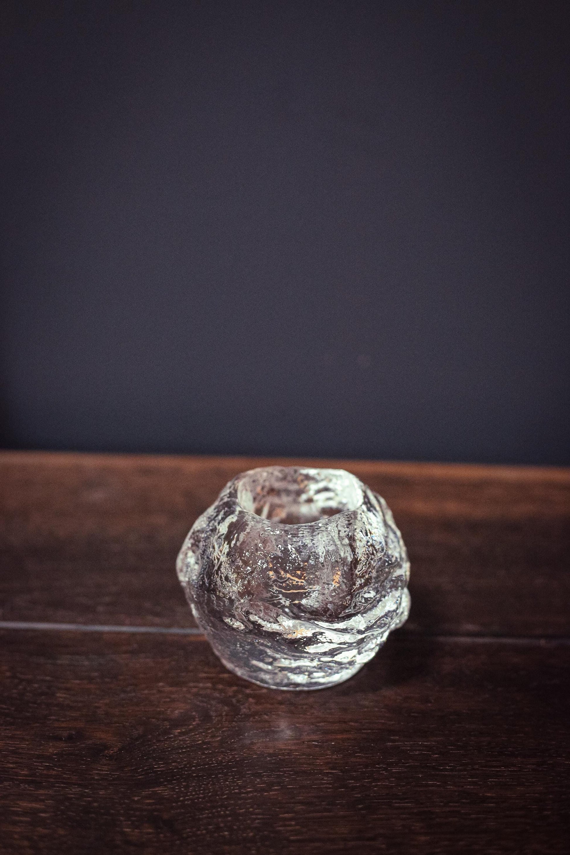 Kosta Boda Medium Snowball Votive Candle Holder - Vintage Ann Wolf Swedish Glass Candle Holder