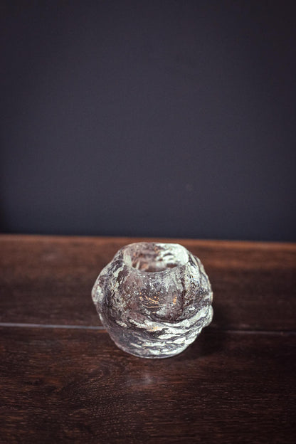 Kosta Boda Medium Snowball Votive Candle Holder - Vintage Ann Wolf Swedish Glass Candle Holder