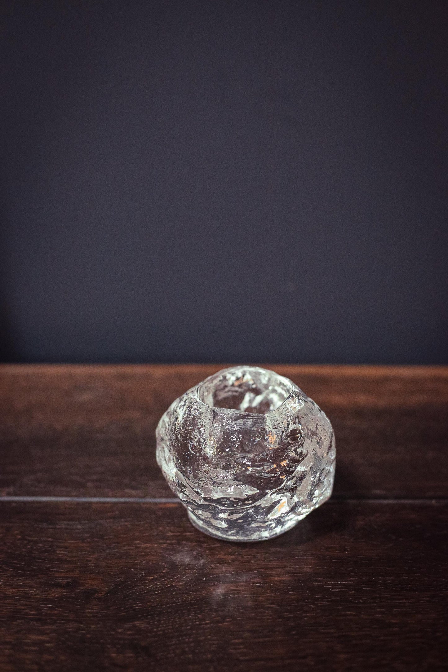 Kosta Boda Medium Snowball Votive Candle Holder - Vintage Ann Wolf Swedish Glass Candle Holder