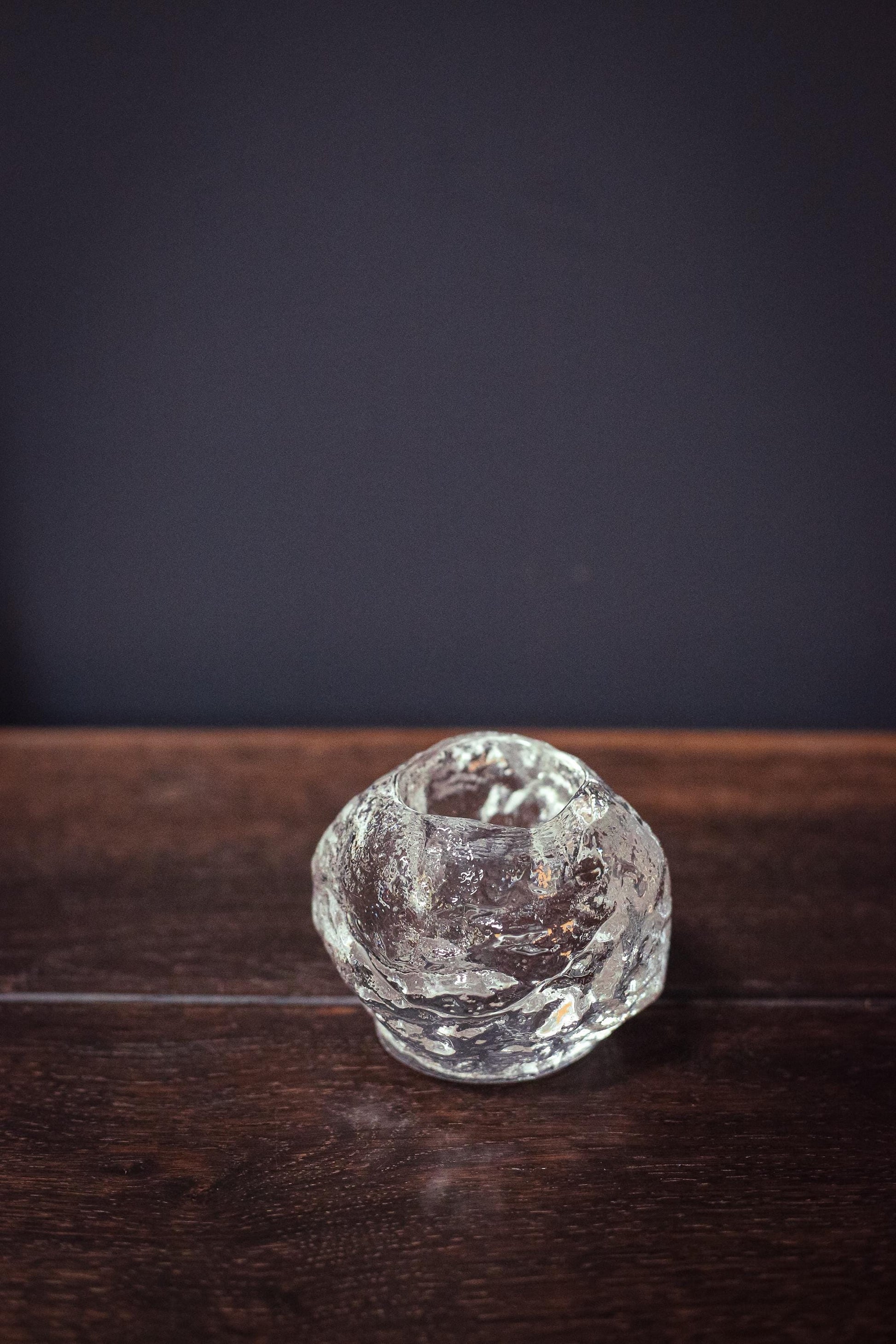 Kosta Boda Medium Snowball Votive Candle Holder - Vintage Ann Wolf Swedish Glass Candle Holder