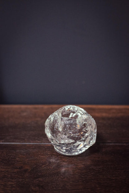 Kosta Boda Medium Snowball Votive Candle Holder - Vintage Ann Wolf Swedish Glass Candle Holder