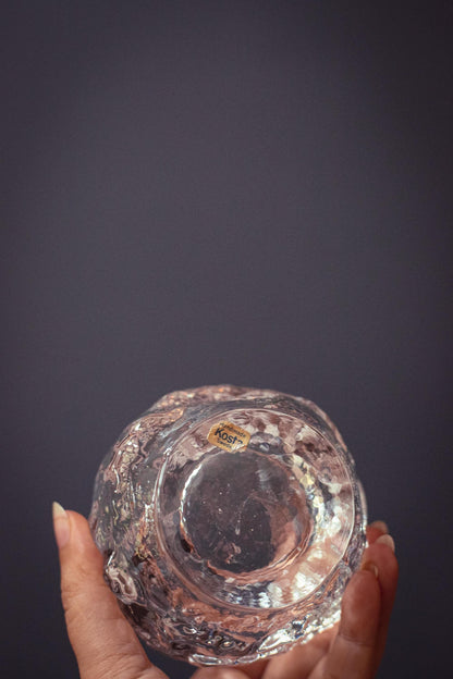 Kosta Boda Medium Snowball Votive Candle Holder - Vintage Ann Wolf Swedish Glass Candle Holder
