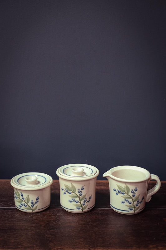 Maine UNW1 Union Pottery Blueberry condiment jars *Select From Dropdown - Vintage Stoneware Condiment Containers