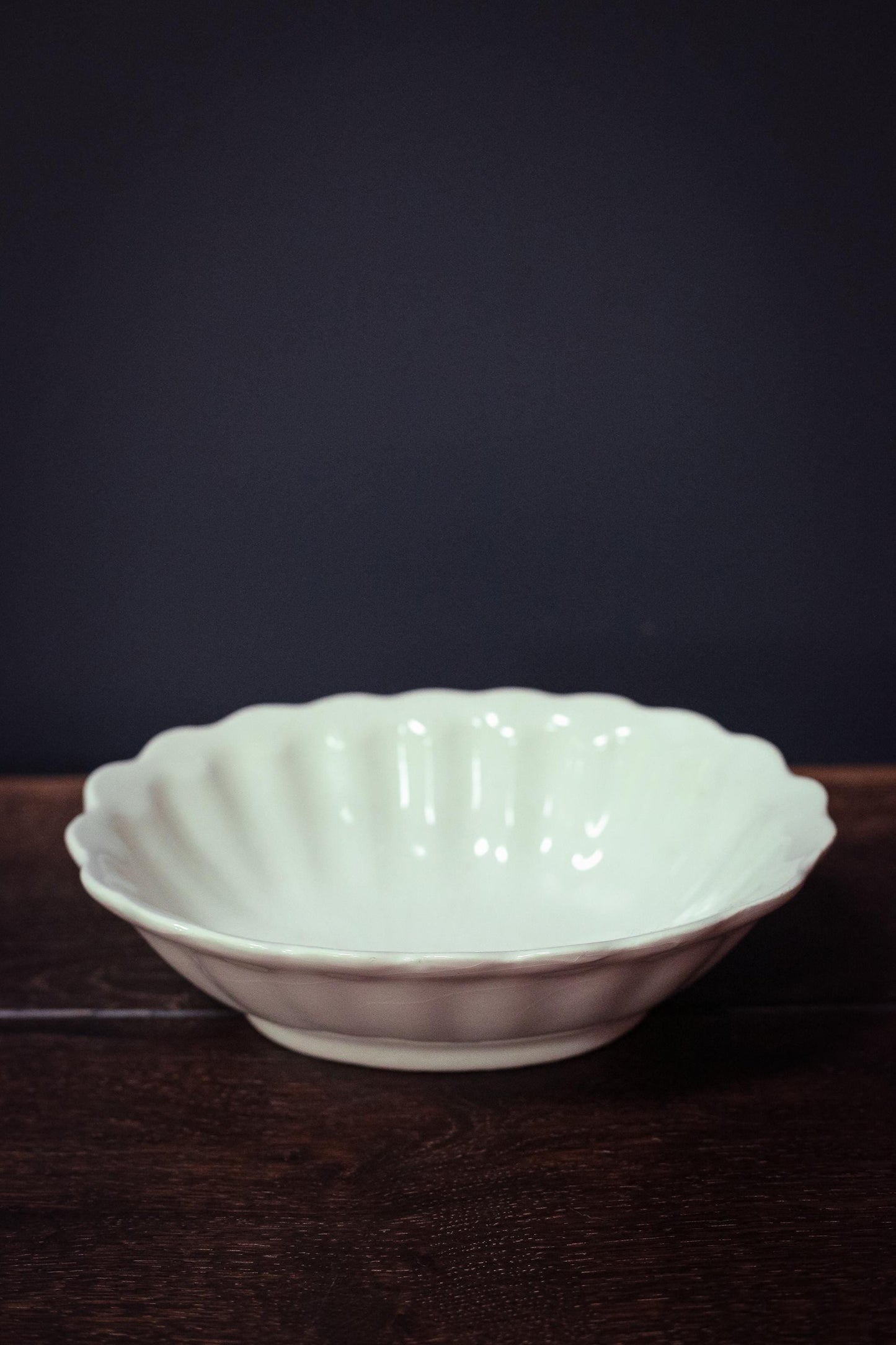 Scalloped Ivory Majolica Bowl Made in Italy - Vintage Italian Porcelain Bowl