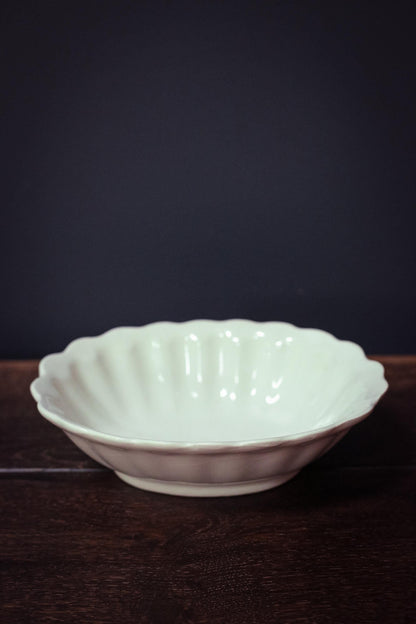 Scalloped Ivory Majolica Bowl Made in Italy - Vintage Italian Porcelain Bowl