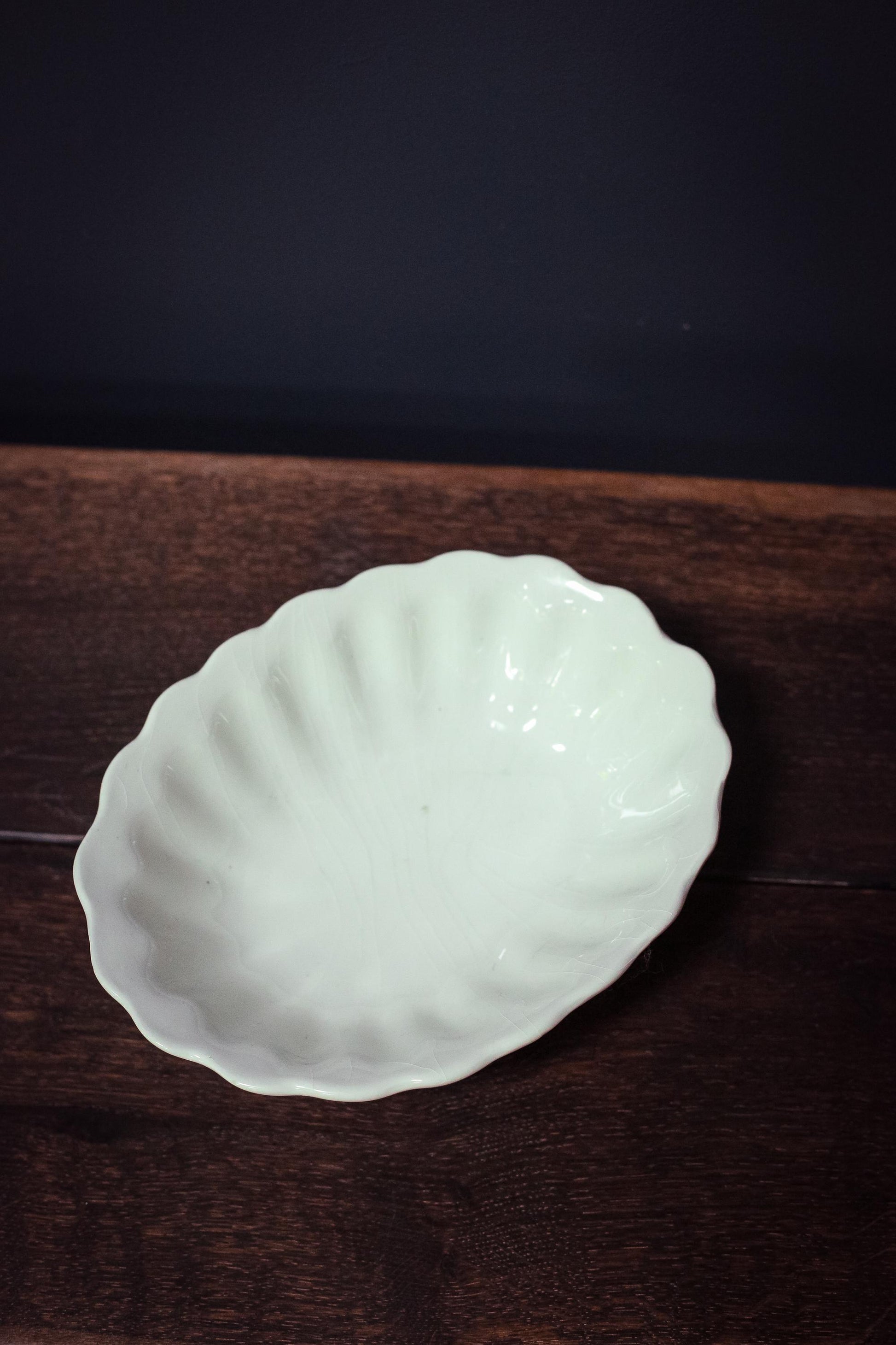 Scalloped Ivory Majolica Bowl Made in Italy - Vintage Italian Porcelain Bowl