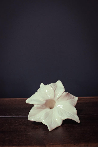 Poinsettia Shaped Bud Vase - Vintage Ceramic Floral Vase