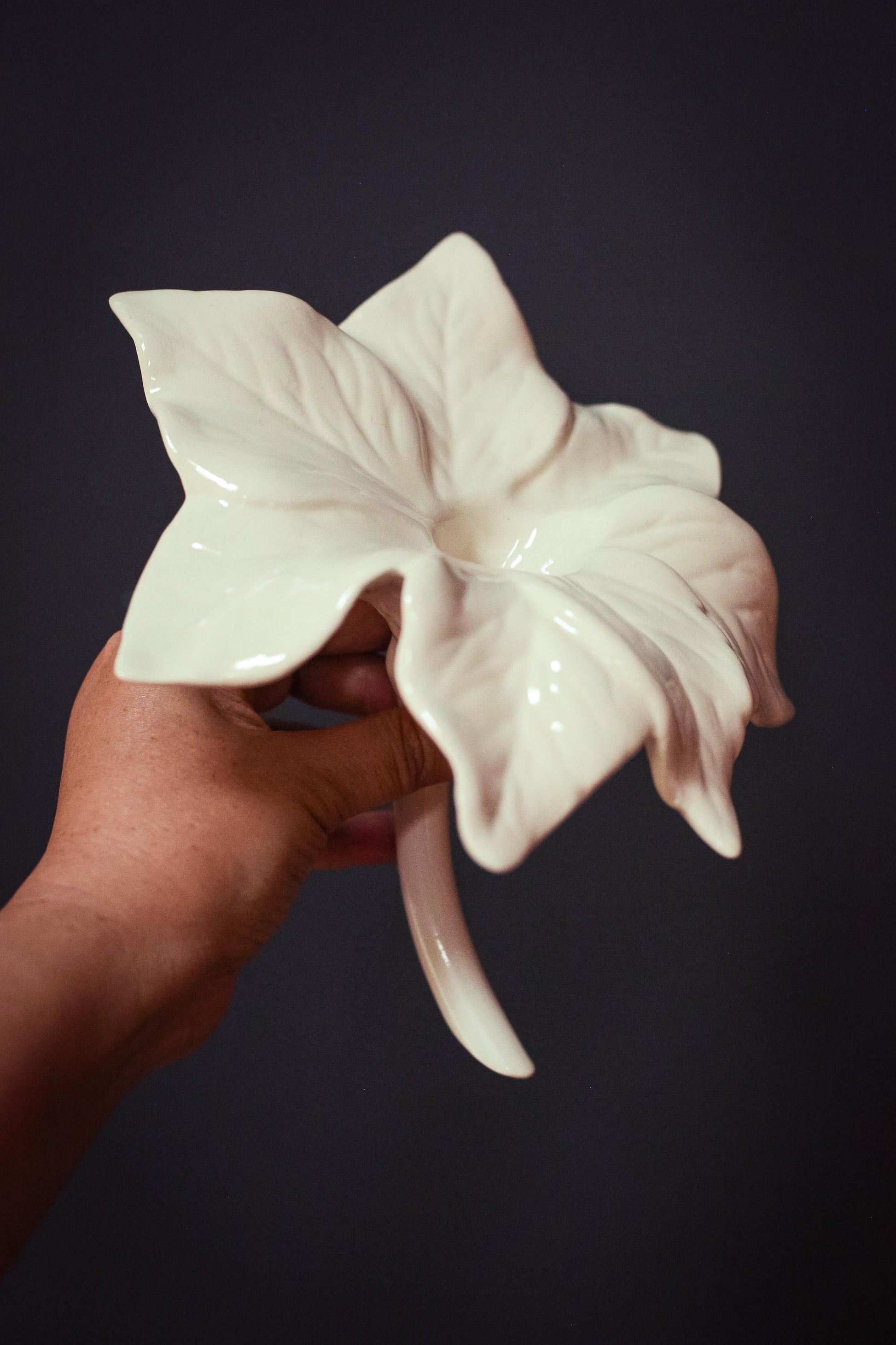 Poinsettia Shaped Bud Vase - Vintage Ceramic Floral Vase