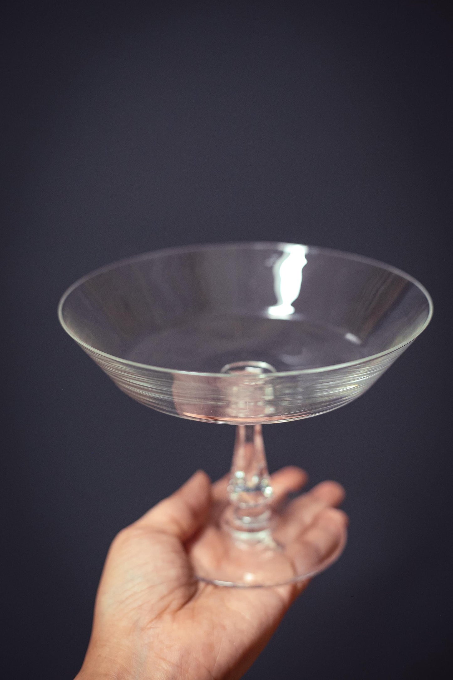 Val St Lambert Crystal Compote Bowl - Vintage Crystal Concerto Compote