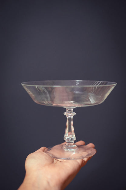 Val St Lambert Crystal Compote Bowl - Vintage Crystal Concerto Compote