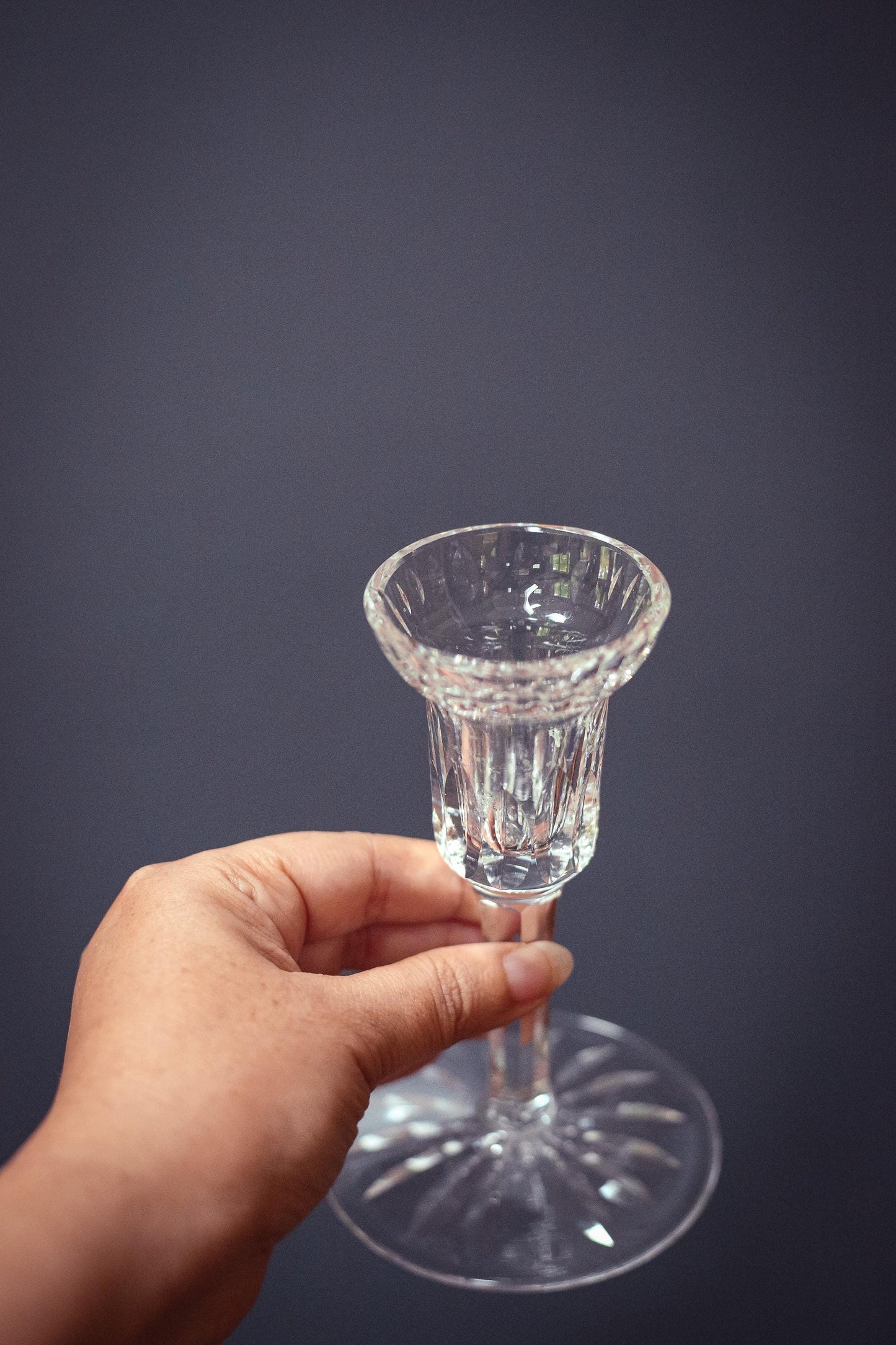 Pair of Waterford Carina Eileen Crystal Candle Holders - Vintage 6" Crystal Candle Bases